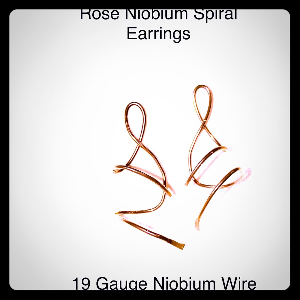 Rose Niobium Spiral Earrings